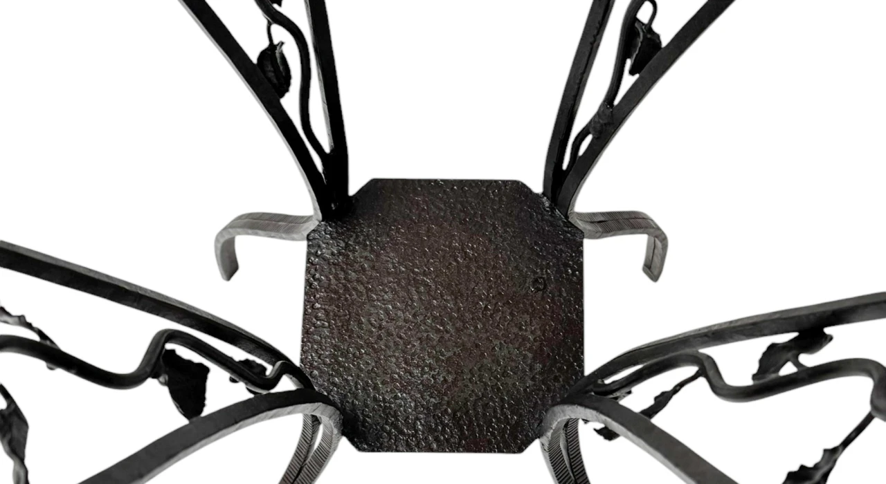 French Art Deco Wrough Iron XL Pedestal with Multi-Colored Marble Top, 1930s